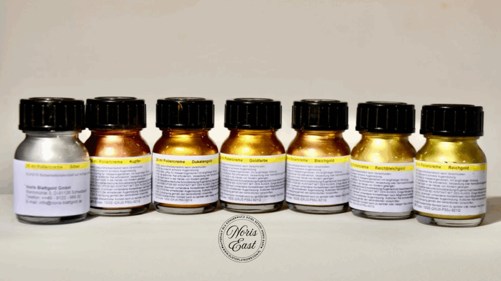 Kremy polerskie, kolory Reichbleichgold, goldfarbe, reichgold, kupfer, silber, dukatengold, Bleichgold,  Noris East 